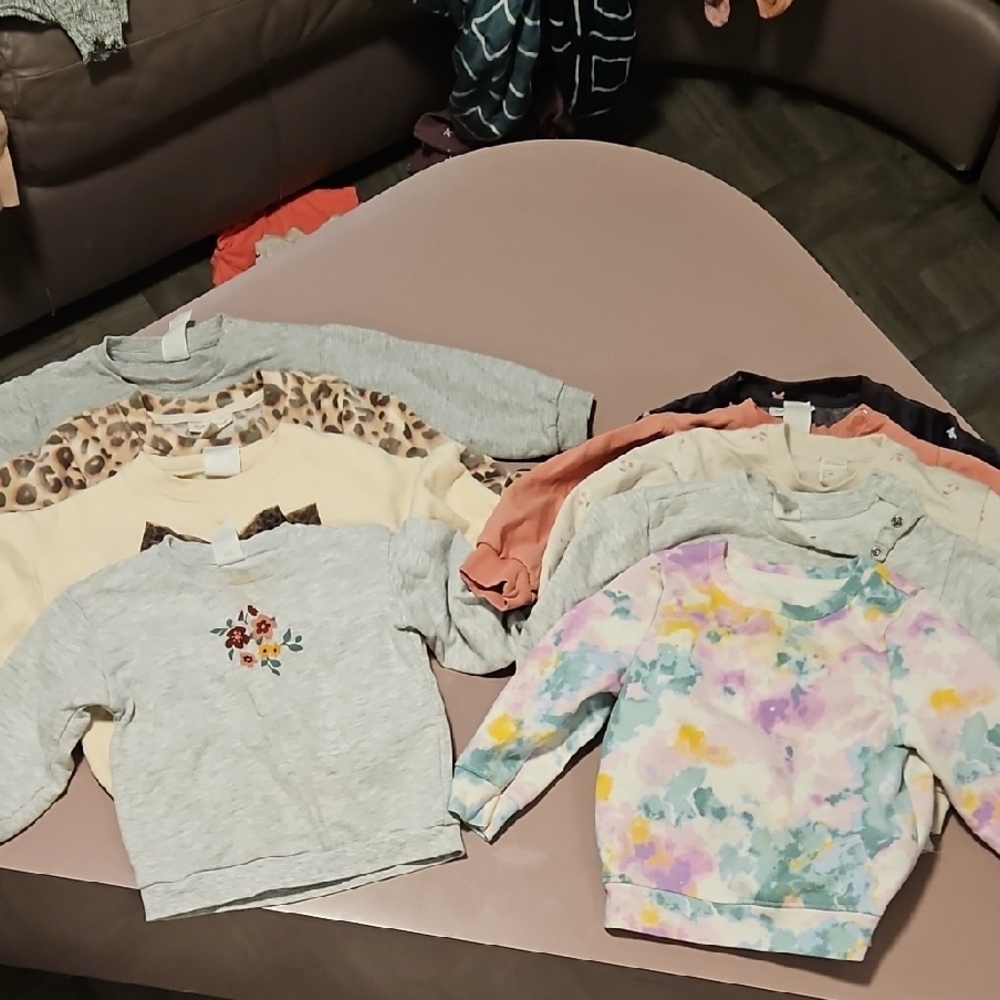 Kids Floral & Tie-Dye Crewneck Sweatshirts - Gray, Cream, Multicolor